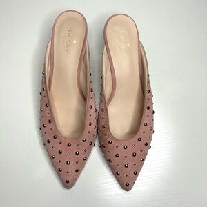 Kate Spade Pink Surie Suede Mules